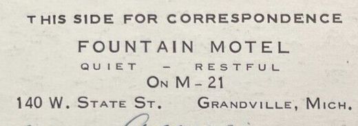 Fountain Motel (Fountains Tourist Court) - Vintage Postcard (newer photo)